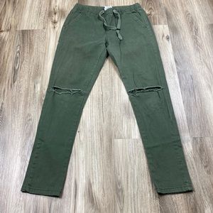 Khaki Green Skinny Pants